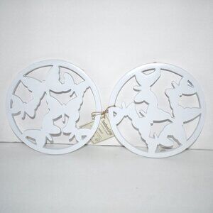 Southern Living Butterfly Metal Trivets, Set of 2, White #ES25EAS003 NWT